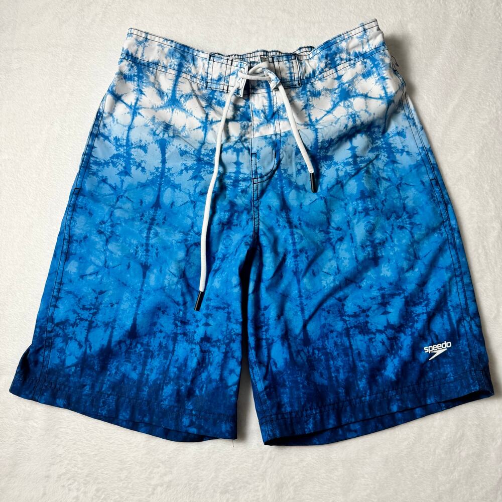 Speedo Blue Swim Trunks Men’s Medium Board Shorts Quick Dry Beach Swimwear